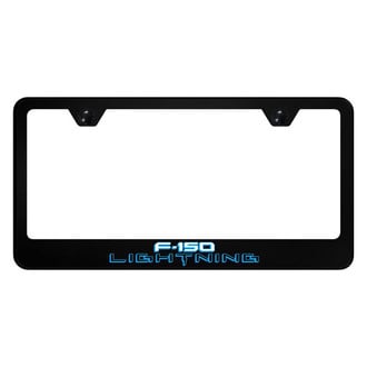 Autogold® - UV Printed Black License Plate Frame with F-150 Lightning 2 Logo