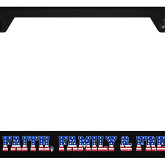 Autogold® - UV Printed Black License Plate Frame with FFF Eagle Logo