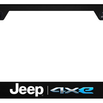 Autogold® - UV Printed Black License Plate Frame with Jeep 4xe Logo