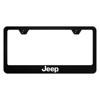 Autogold® - UV Printed Black License Plate Frame with Jeep Logo