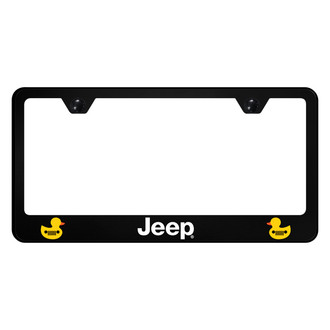 Autogold® - UV Printed Black License Plate Frame with Jeep 2 Ducks Logo