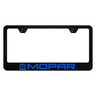 Autogold® - UV Printed Black License Plate Frame with Mopar Logo and Emblem
