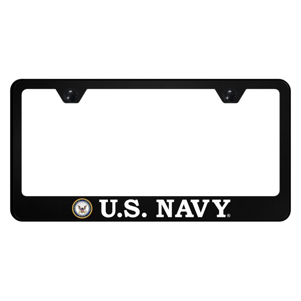 Autogold® - UV Printed License Plate Frame with U.S. Navy Badge Logo