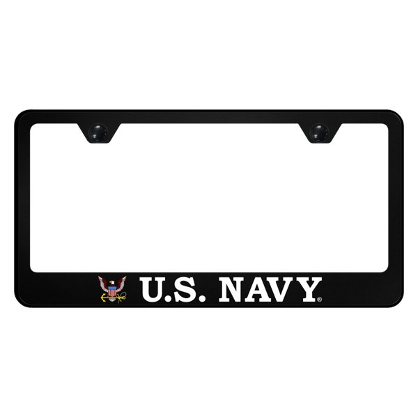 Autogold® - UV Printed License Plate Frame with U.S. Navy Insignia Logo