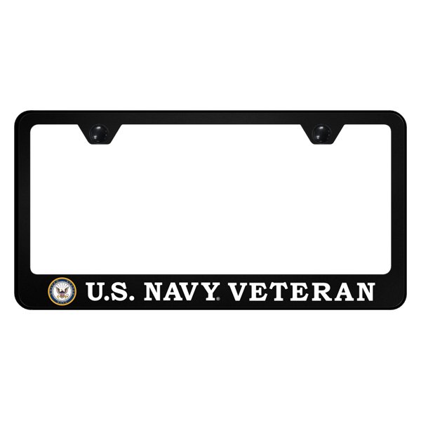 Autogold® - UV Printed License Plate Frame with U.S. Navy Veteran Logo