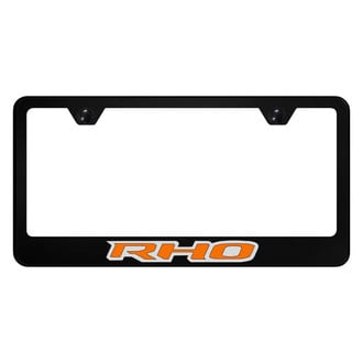 Autogold® - UV Printed Black License Plate Frame with Orange RHO Logo