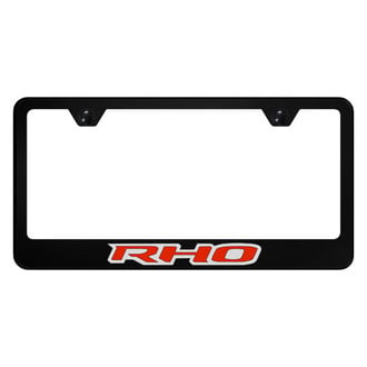 Autogold® - UV Printed Black License Plate Frame with Red RHO Logo
