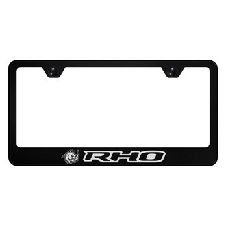 Autogold® - UV Printed Black License Plate Frame with Black RHO Head Logo