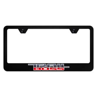 Autogold® - UV Printed Black License Plate Frame with Red Trail Boss Logo