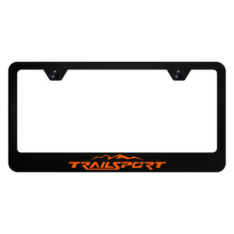 Autogold® - UV Printed Black License Plate Frame with Orange TrailSport Logo