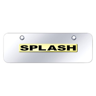 Autogold® - Chrome Mini Size License Plate with 3D Gold Splash Logo