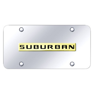 Autogold® - Chrome License Plate with 3D Gold Suburban Logo