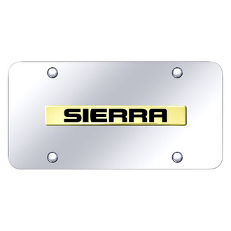 Autogold® - Chrome License Plate with 3D Gold Sierra Logo