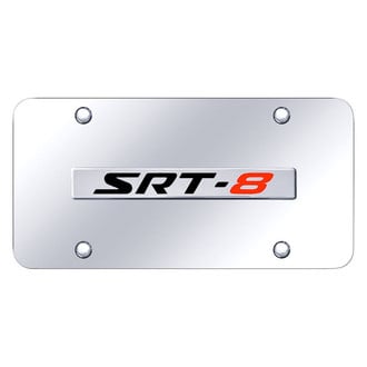 Autogold® - Chrome License Plate with 3D Chrome SRT-8 Logo