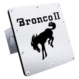 Autogold® - Brushed Hitch Cover with Bronco II Logo for 2" Receivers