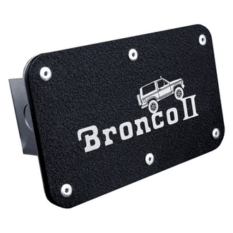 Autogold® - Rugged Black Hitch Cover with Bronco II Climbing Logo for 2" Receivers