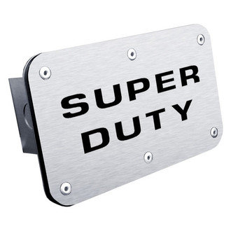 Autogold® - Class 3 Brushed Hitch Cover with Super Duty Logo for 2" Receivers