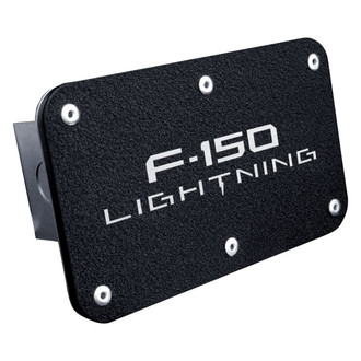 Autogold® - Rugged Black Hitch Cover with F-150 Lightning Logo for 2" Receivers