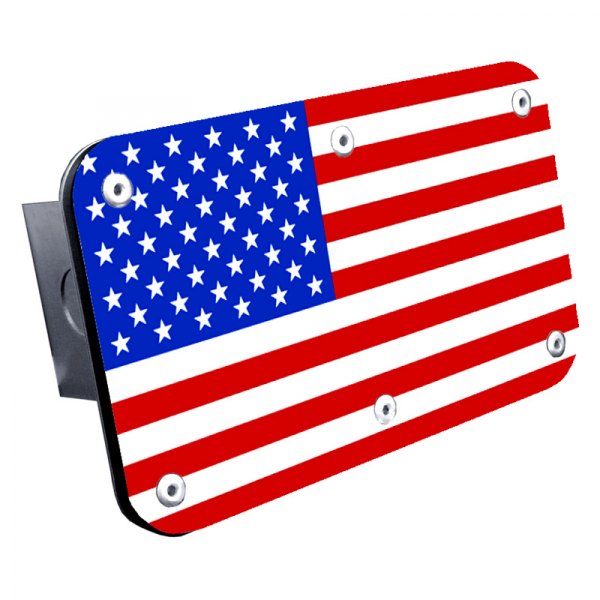 Autogold® - Chrome Hitch Cover with US Flag Logo