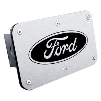 Autogold® - Class 3 Brushed Hitch Cover with Ford Logo for 2" Receivers