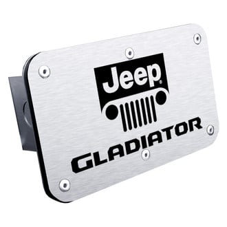 Autogold® - Brushed Hitch Cover with Gladiator Logo for 2" Receivers