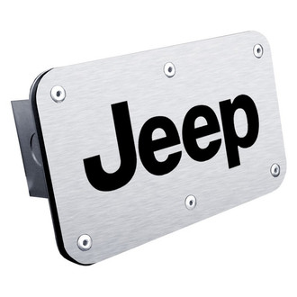 Autogold® - Brushed Hitch Cover with Jeep Logo for 2" Receivers