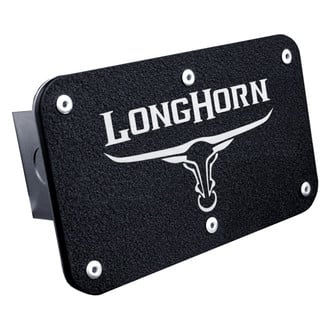Autogold® - Rugged Black Hitch Cover with Longhorn Skull Logo for 2" Receivers