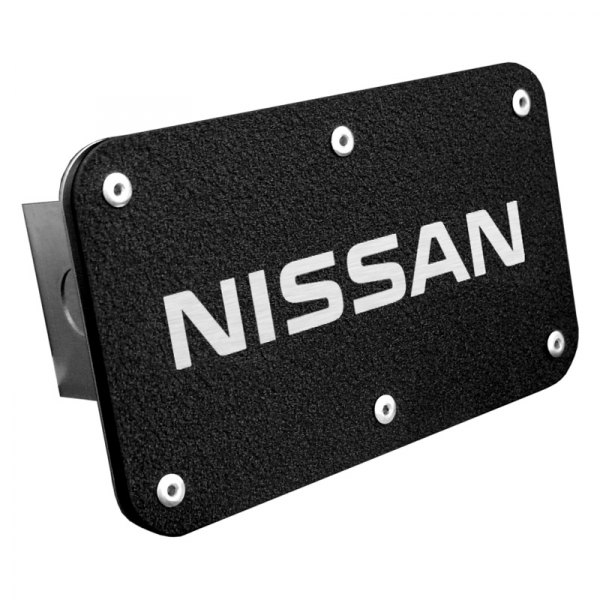 Autogold® - Rugged Black Hitch Cover with Nissan Name Logo for 2" Receivers