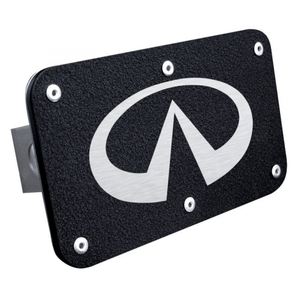 Autogold® - Rugged Black Hitch Cover with Brushed Infiniti Logo for 1-1/4" Receivers