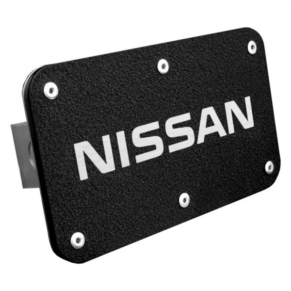 Autogold® - Rugged Black Hitch Cover with Nissan Name Logo for 1-1/4" Receivers
