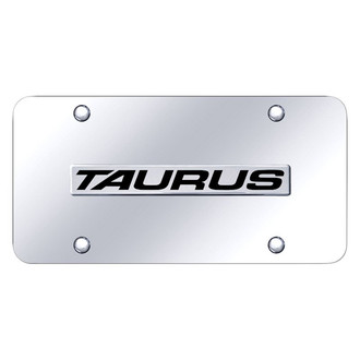 Autogold® - Chrome License Plate with 3D Chrome Taurus Logo