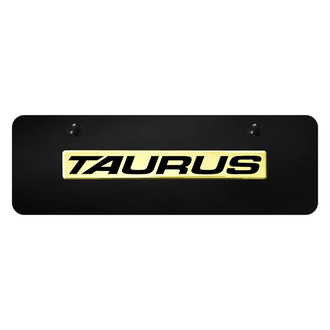 Autogold® - Black Mini Size License Plate with 3D Gold Taurus Logo