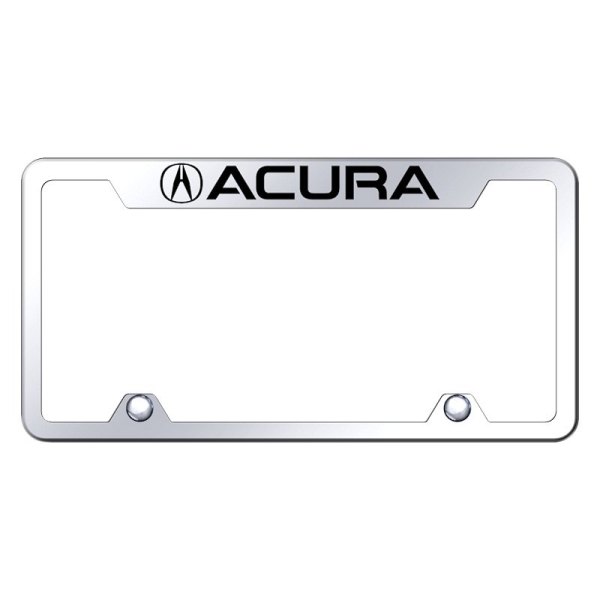 Autogold® - Inverted License Plate Frame with Engraved Acura Logo and Emblem with Cut-Out