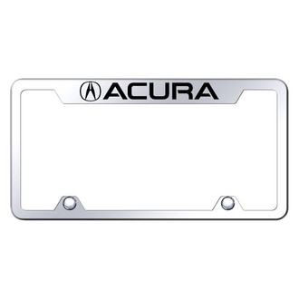 Autogold® - Inverted Chrome License Plate Frame with Engraved Acura Logo and Emblem with Cut-Out