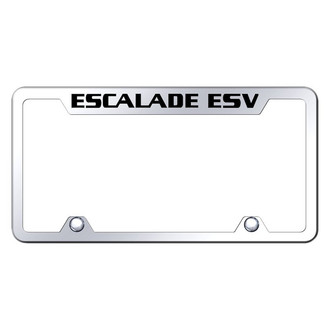 Autogold® - Truck Chrome License Plate Frame with Laser Etched Escalade ESV Logo