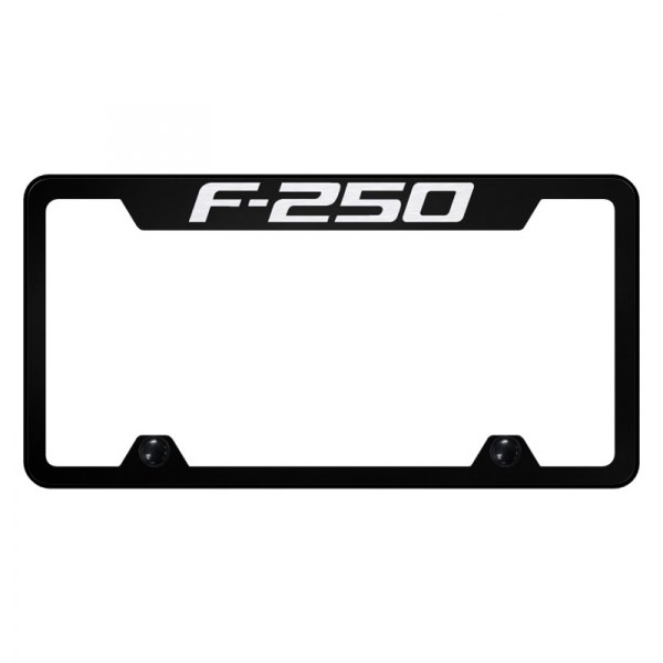Autogold® - Truck License Plate Frame with Laser Etched F-250 Logo and Cut-Out