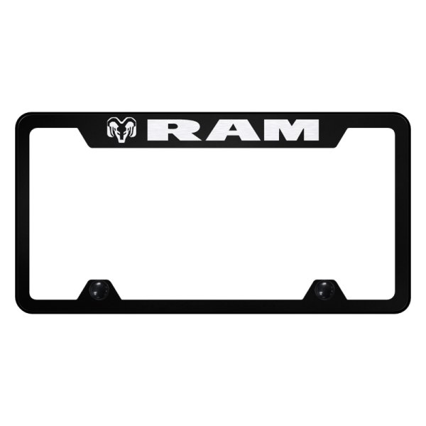 Autogold® - Truck License Plate Frame with Laser Etched RAM Logo and Cut-Out