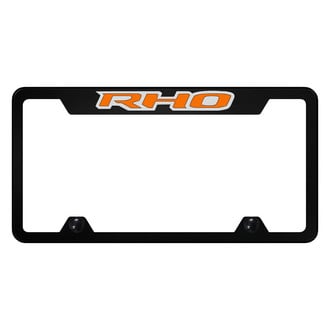 Autogold® - Truck UV Printed Black License Plate Frame with Orange RHO Logo