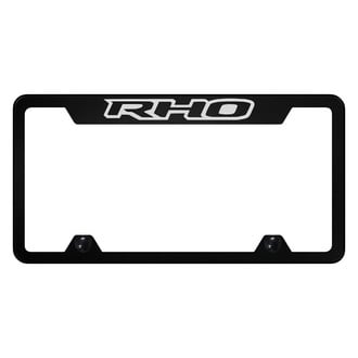 Autogold® - Truck UV Printed Black License Plate Frame with Black RHO Logo