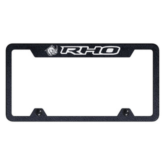 Autogold® - Truck Rugged Black License Plate Frame with Laser Etched RHO Head Logo