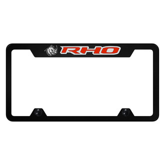 Autogold® - Truck UV Printed Black License Plate Frame with Red RHO Head Logo