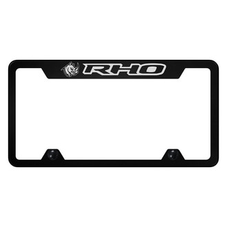 Autogold® - Truck UV Printed Black License Plate Frame with Black RHO Head Logo