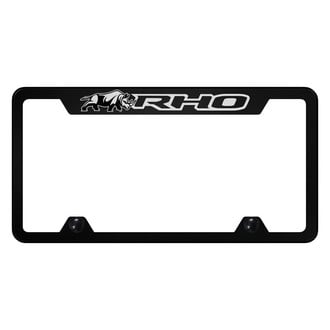 Autogold® - Truck UV Printed Black License Plate Frame with Black RHO Rhino Logo