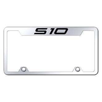 Autogold® - Truck Chrome License Plate Frame with Laser Etched Chevy S-10 Logo