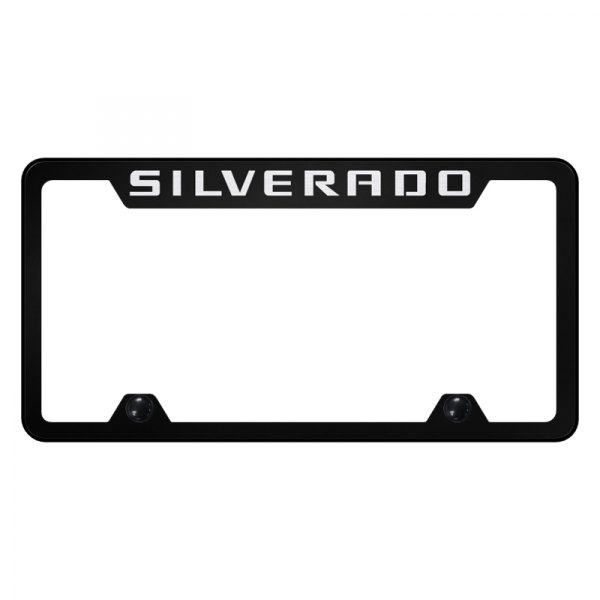 Autogold® - Truck License Plate Frame with Laser Etched Silverado Logo