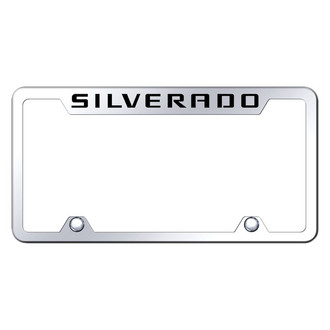 Autogold® - Truck Chrome License Plate Frame with Laser Etched Silverado Logo