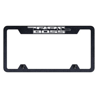 Autogold® - Truck Rugged Black License Plate Frame with Laser Etched Trail Boss Logo
