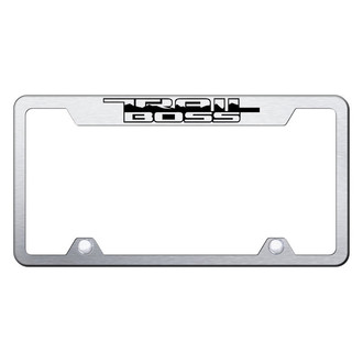 Autogold® - Truck Brushed License Plate Frame with Laser Etched Trail Boss Logo