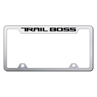 Autogold® - Truck Brushed License Plate Frame with Laser Etched Trail Boss Linear Logo