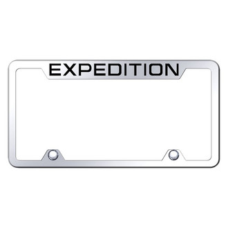 Autogold® - Truck Chrome License Plate Frame with Laser Etched Expedition Logo
